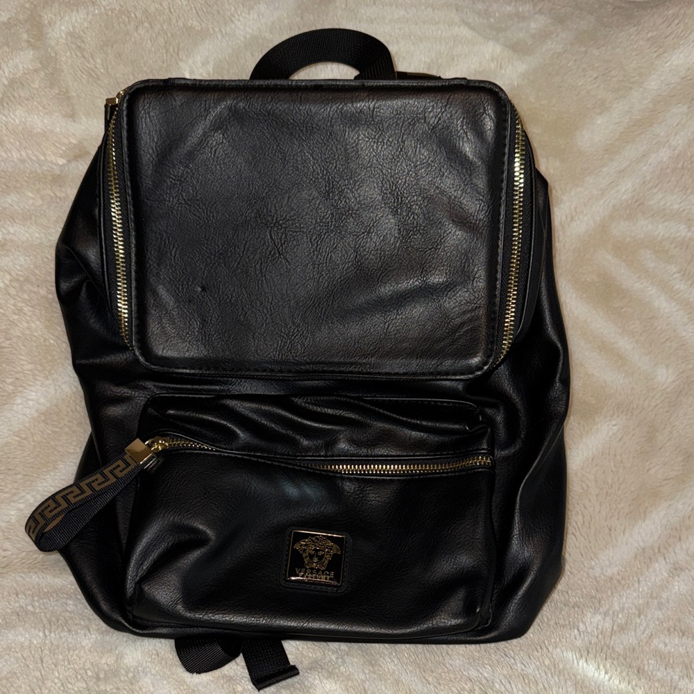 Versace Parfums Black Backpack Bag (100% Authentic & like new) Unisex Style